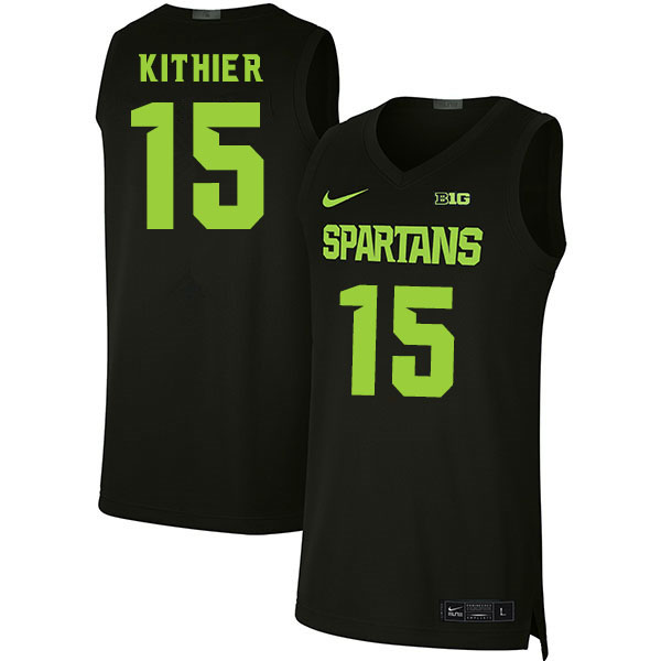 2020 Men #15 Thomas Kithier Michigan State Spartans College Basketball Jerseys Sale-Black